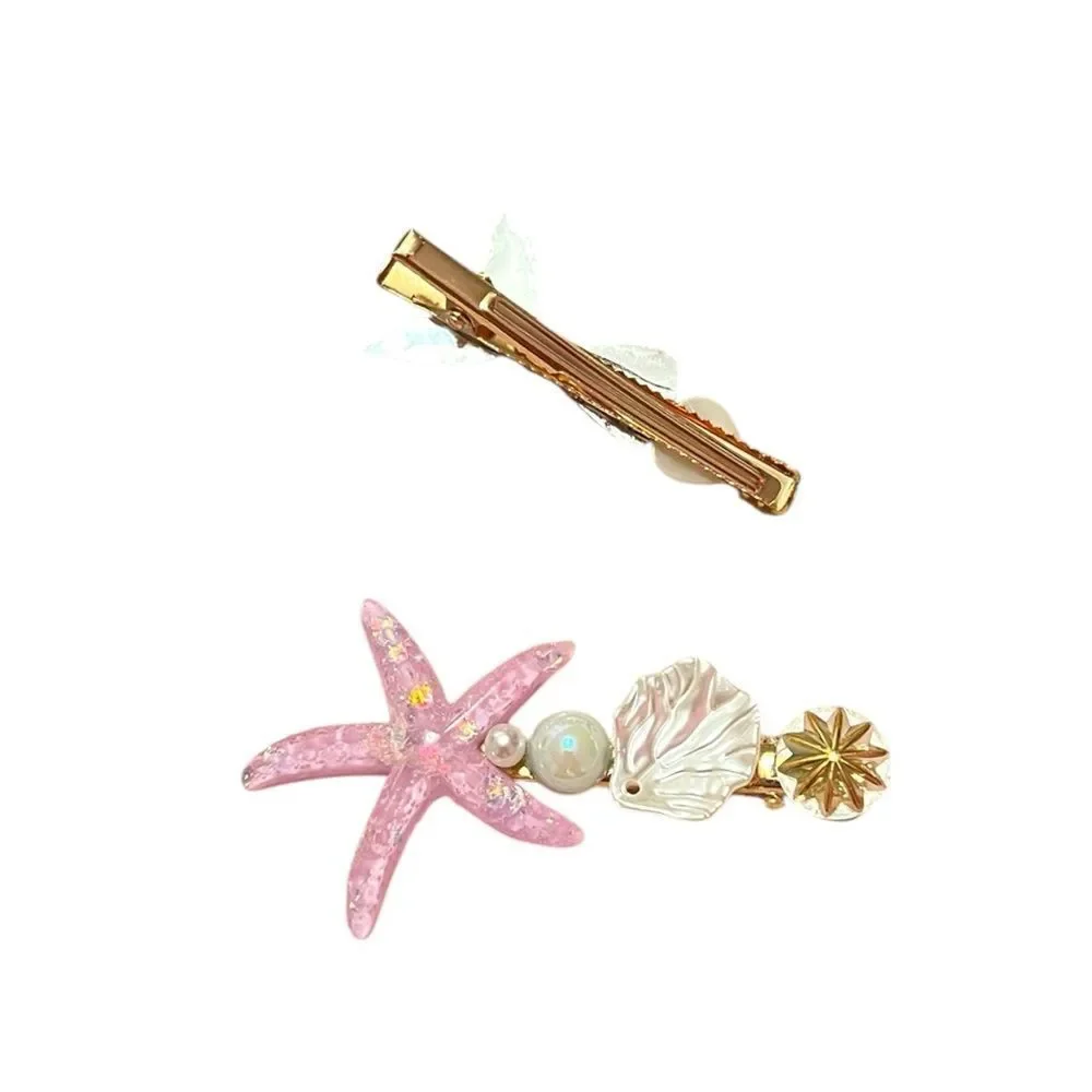 🤯5/$25🤯 Pink Iridescent Mermaid and Starfish Alligator Hair Clips